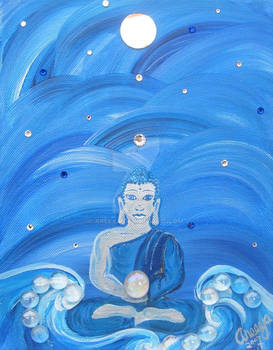 blue buddha of ocean and sea