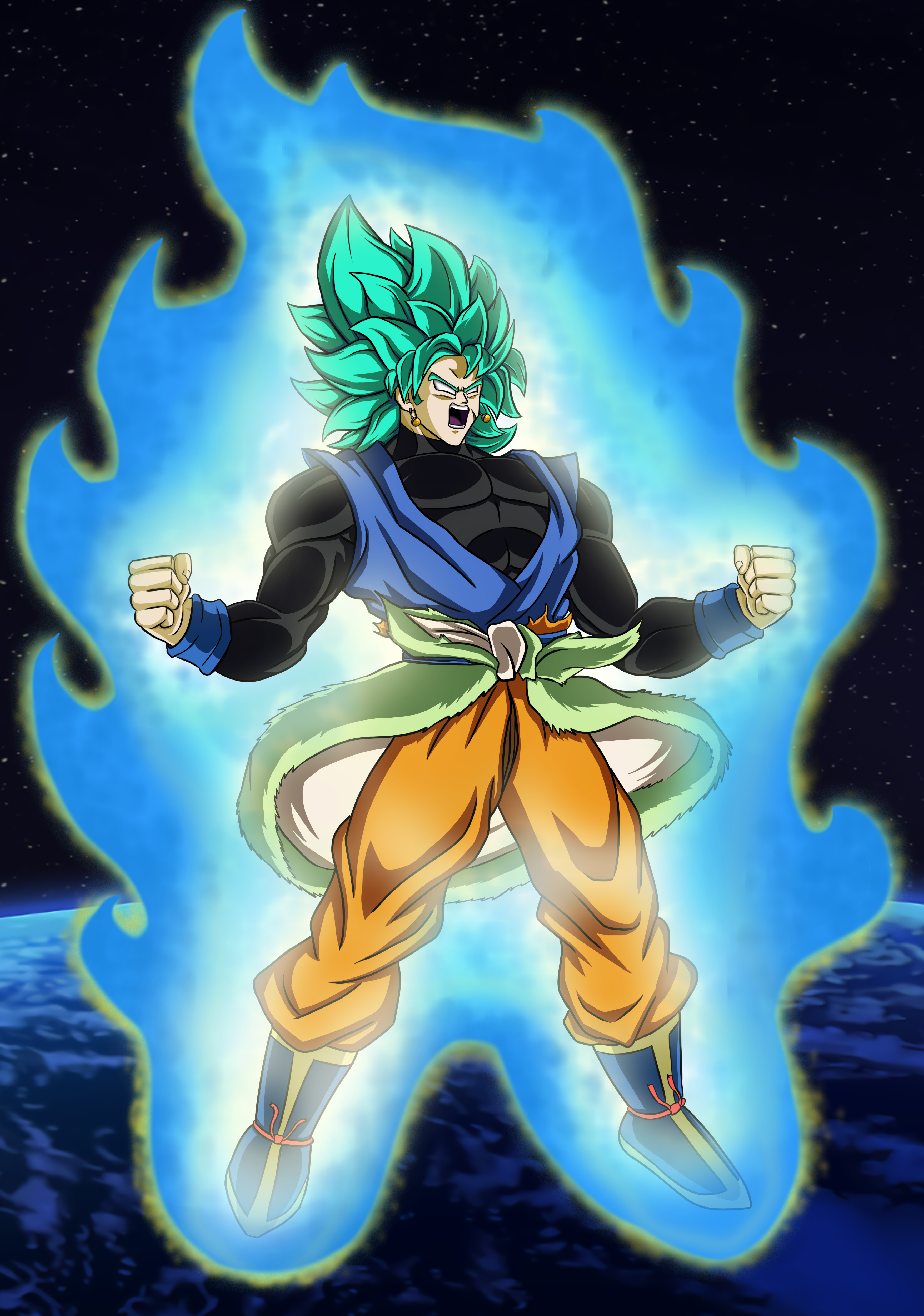 Super Saiyajin Blue Warriors X Broly Fanart #dragonballz #dragon