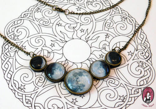 Phase of the Moon statement necklace