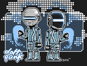 Daft Punk - pixel art - TRON version