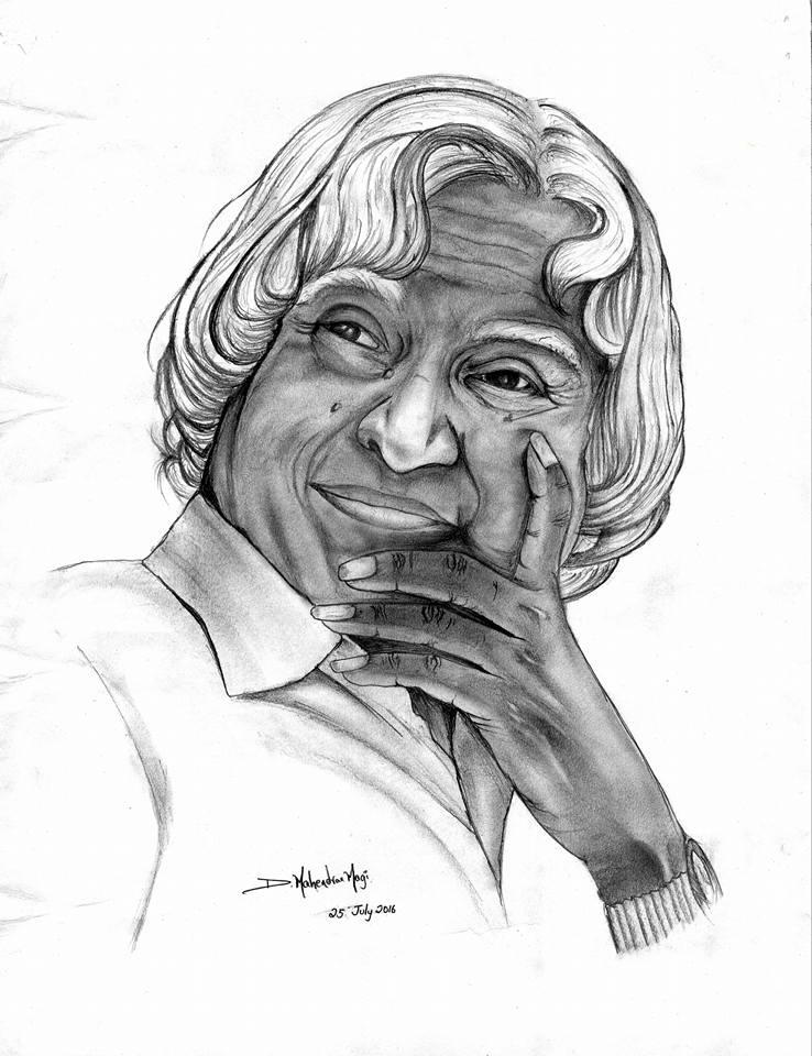 Abdul Kalam Pencil Drawing