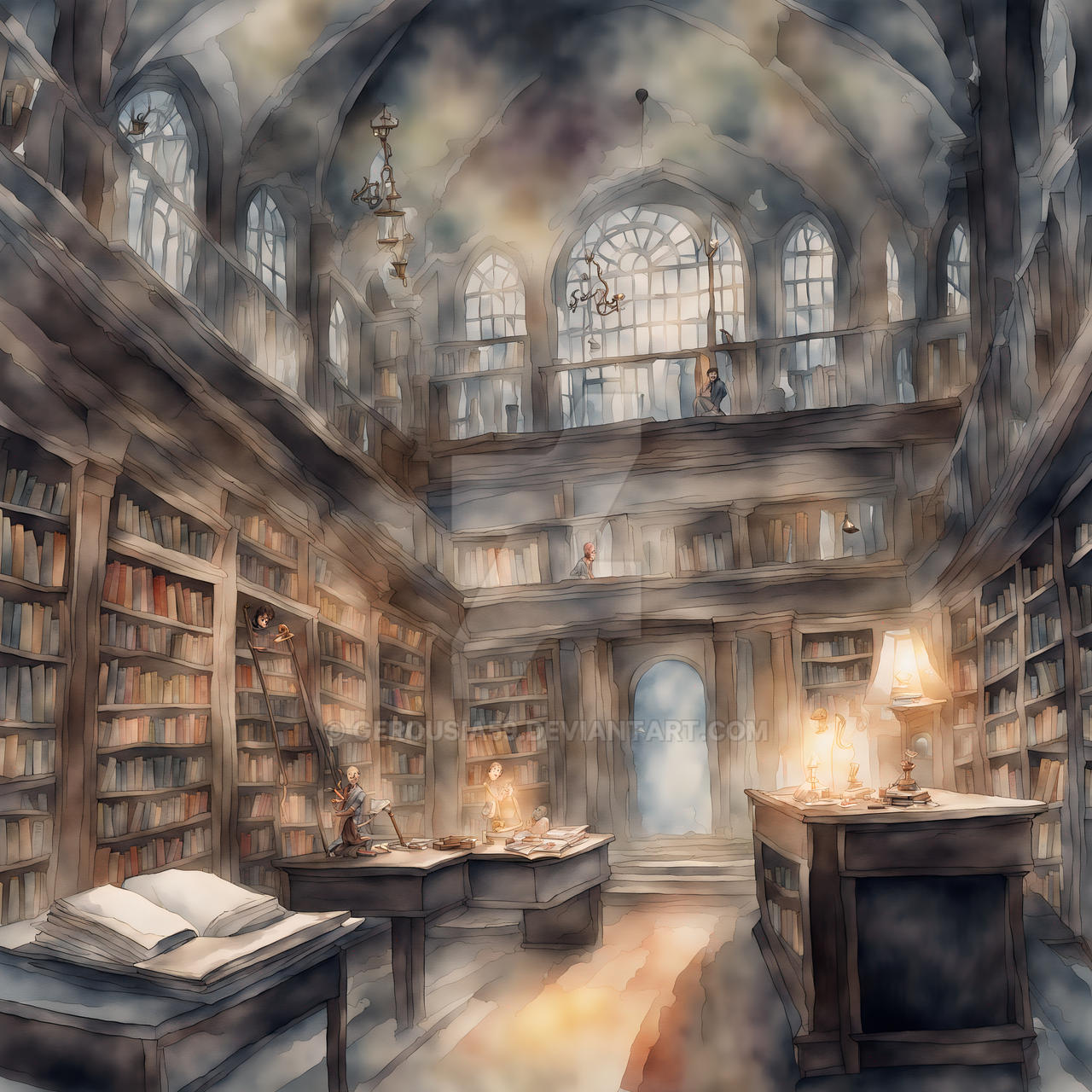 Library Animation Haunted A haunted library by Gerousia59 on DeviantArt