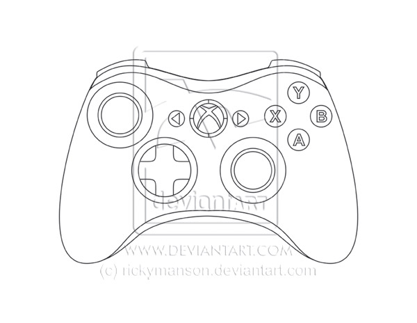 Xbox 360 Controller - Line Art by rickymanson on DeviantArt