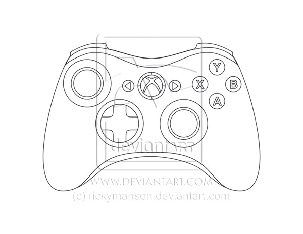 Xbox 360 Controller - Line Art by rickymanson on DeviantArt Xbox 360 Controller - Line Art by rickymanson on DeviantArt