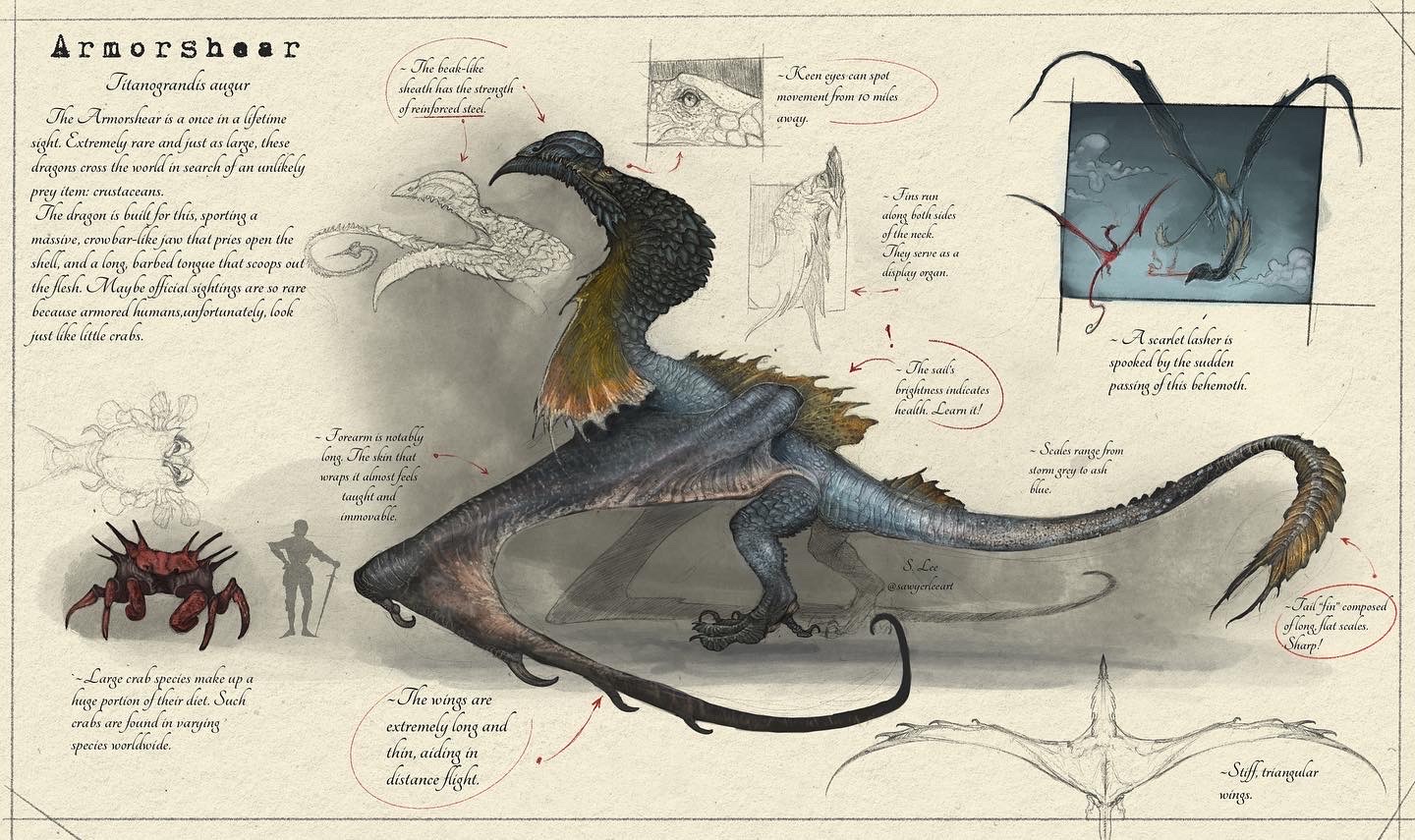 Armorhead Subspecies (Dragonslayer Codex) by SawyerLeeArt on DeviantArt