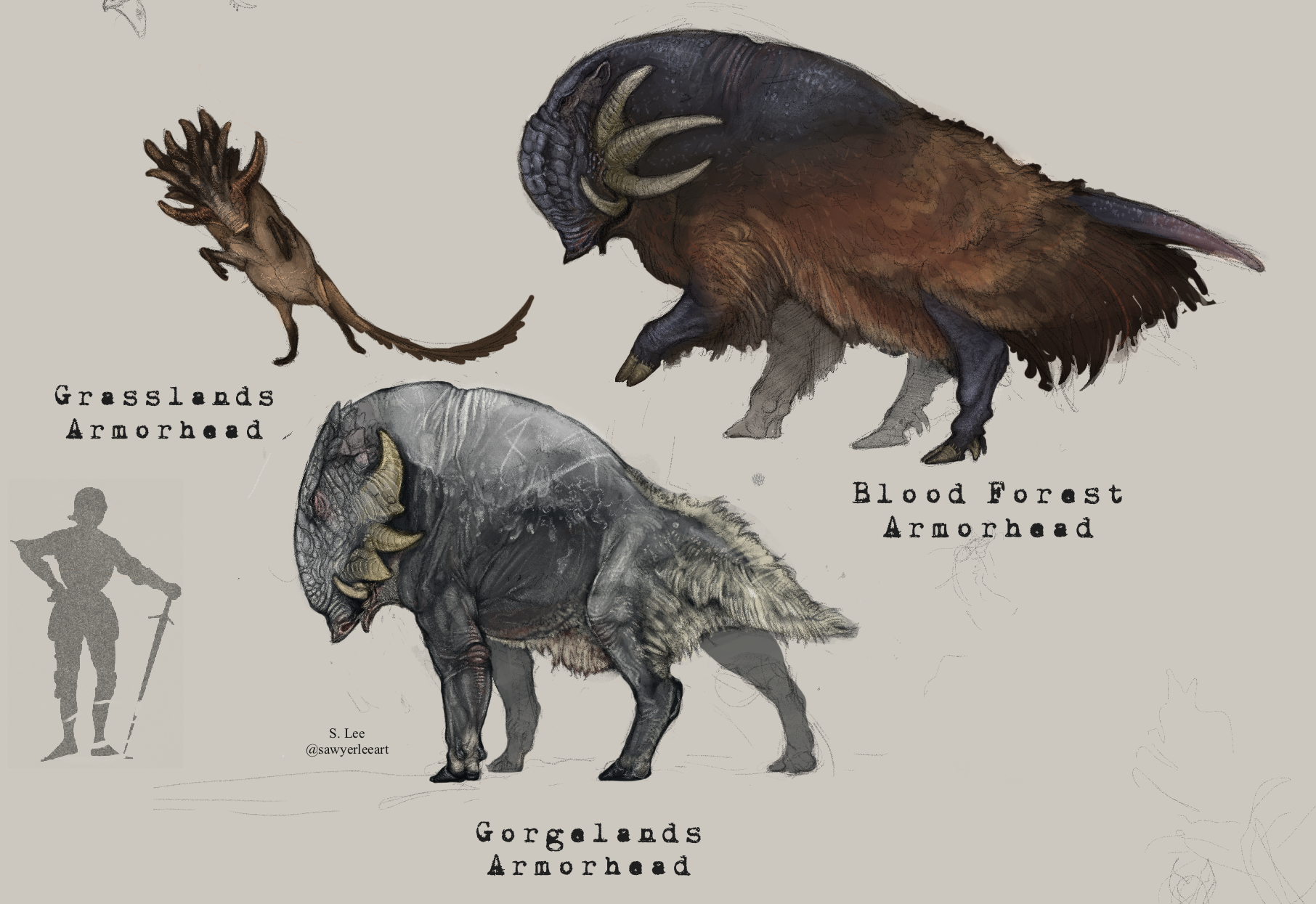 Armorhead Subspecies (Dragonslayer Codex) by SawyerLeeArt on DeviantArt