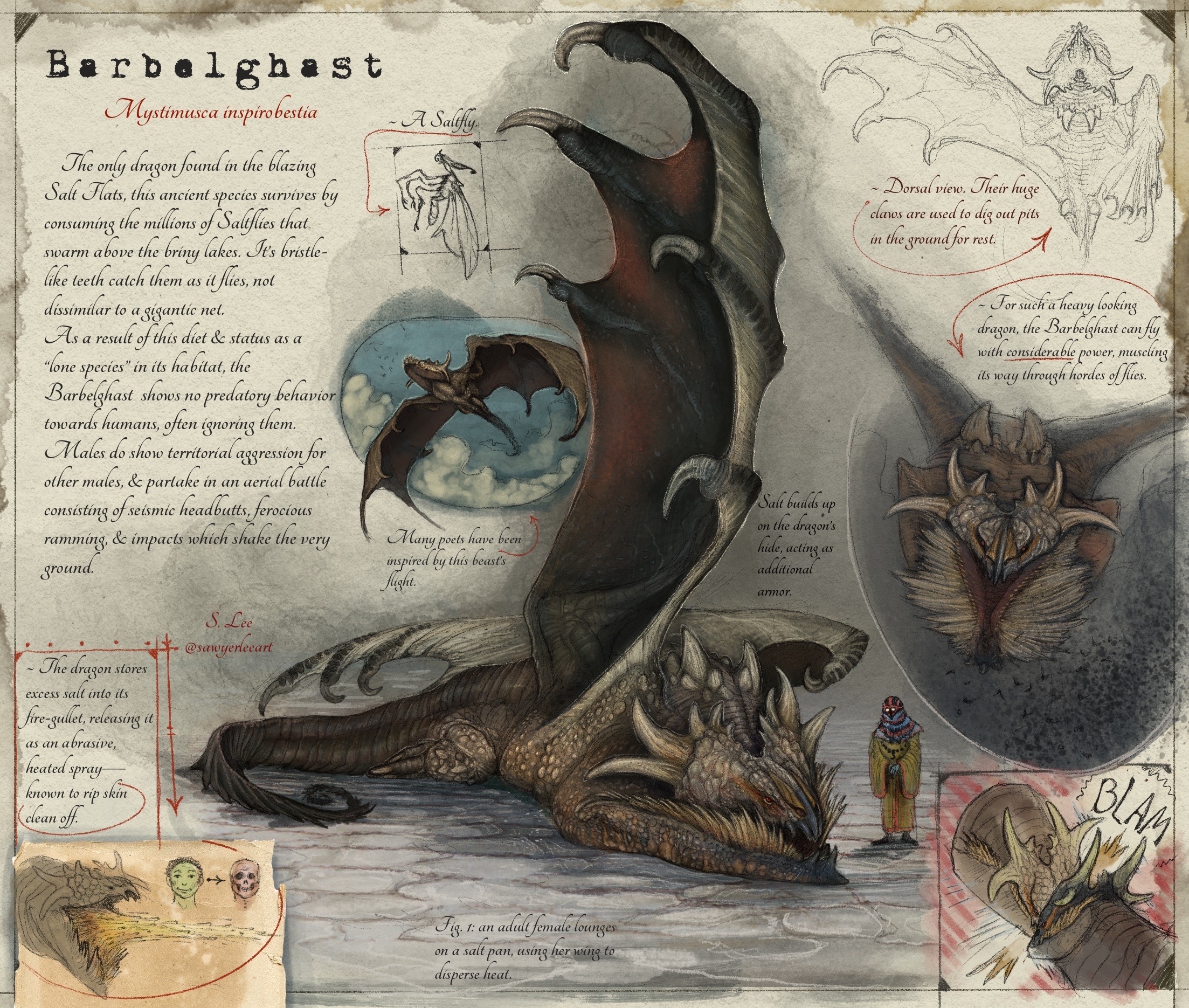 Armorhead Subspecies (Dragonslayer Codex) by SawyerLeeArt on DeviantArt