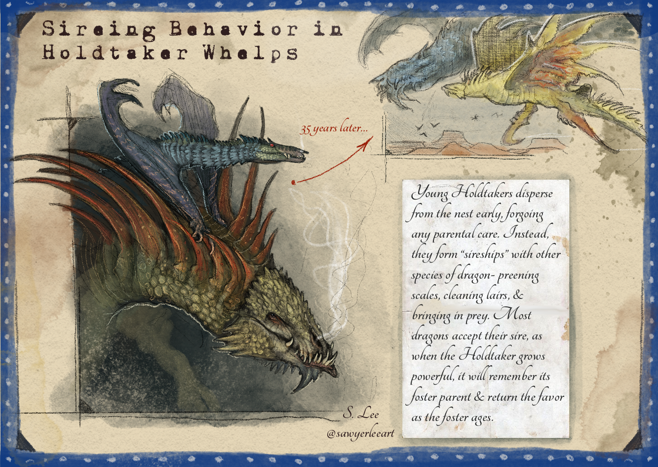 Holdtaker Whelp Info (Dragonslayer Codex) by SawyerLeeArt on DeviantArt