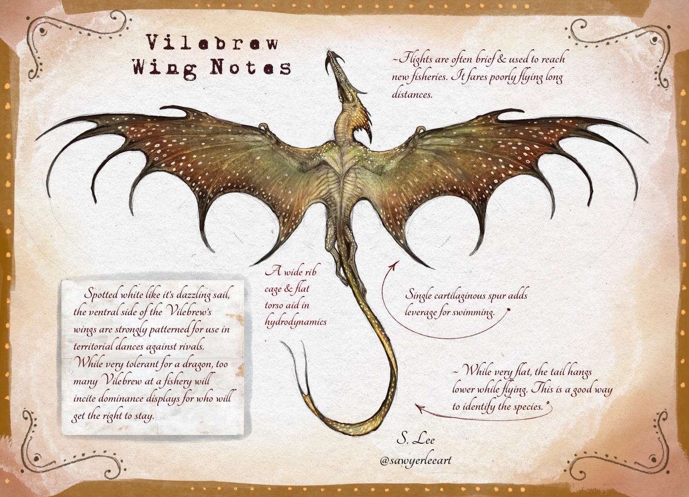 Vilebrew Wing Notes (Dragonslayer Codex) by SawyerLeeArt on DeviantArt