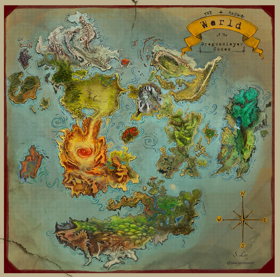 Slayer Codex The Werld Map (Dragonslayer Codex) by SawyerLeeArt on DeviantArt