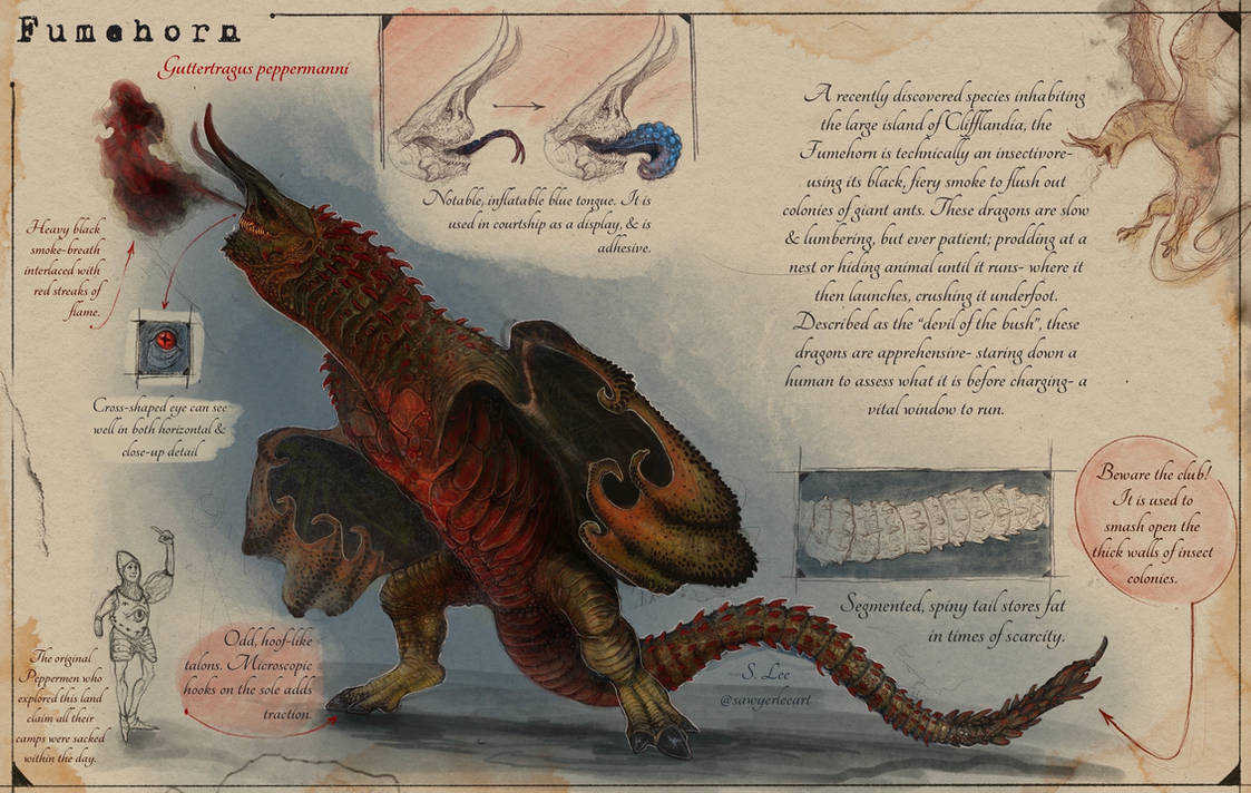 Slayer Codex Fumehorn species (Dragonslayer Codex) by SawyerLeeArt on DeviantArt