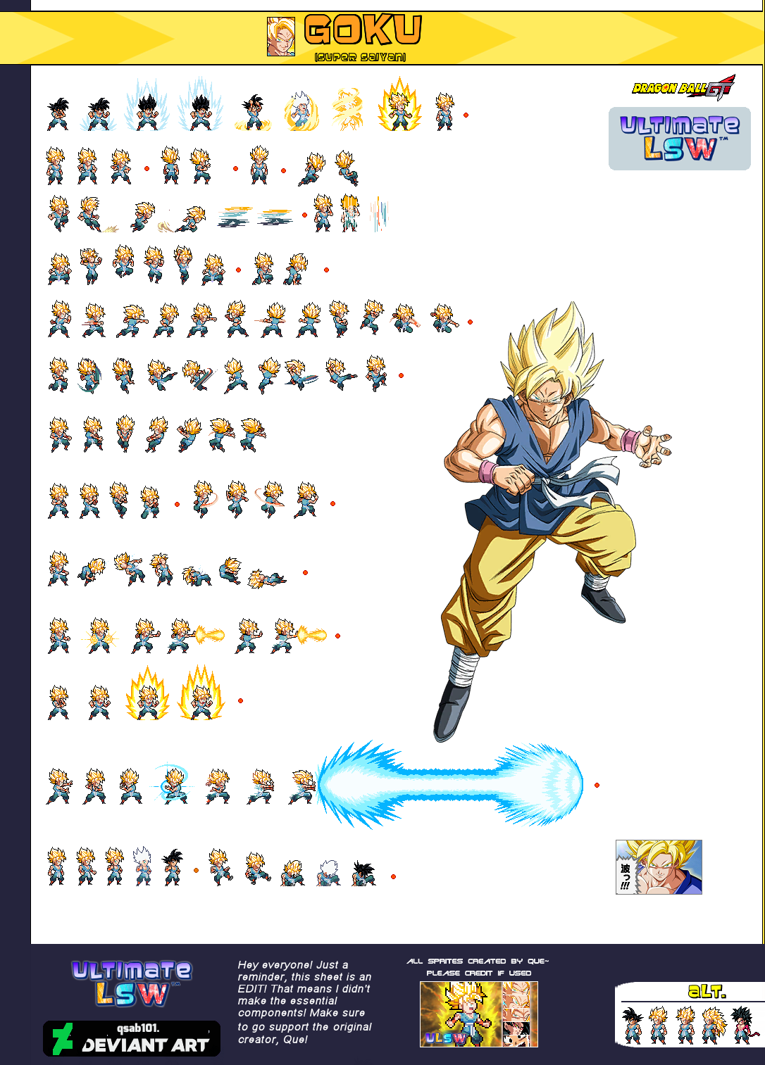 Super Saiyan Goku gt sprite sheet ulsw by KambaYT3 on DeviantArt