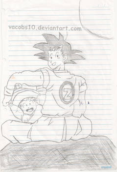 Desenho do Goku e Gohan