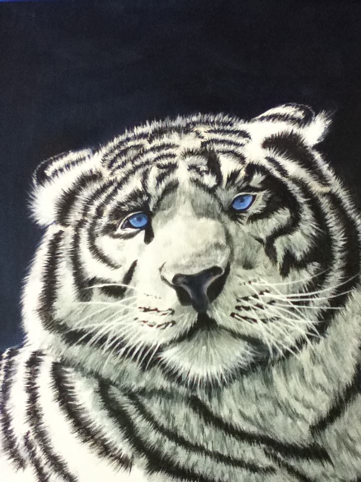 White Tiger Oil Painting