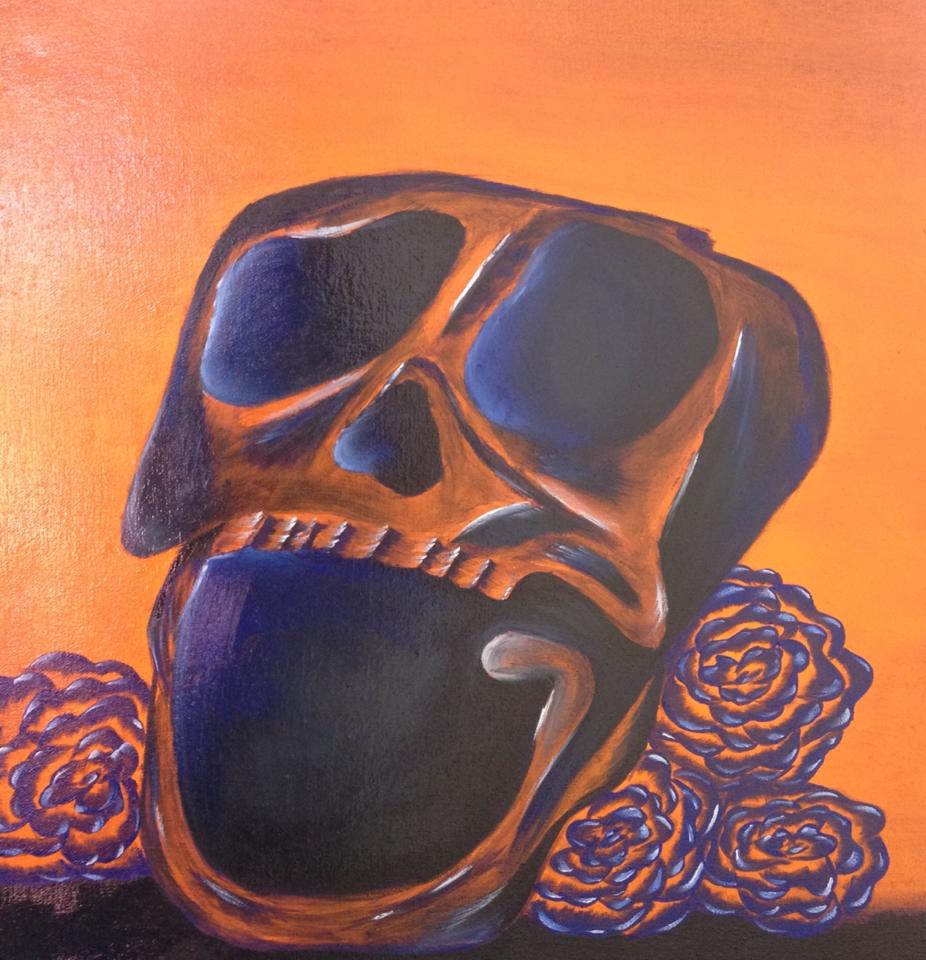 Skull and Flowers