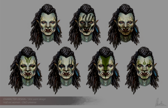 Half-orc woman - War paint