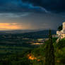 Thunderstorm on a sunset in Todi