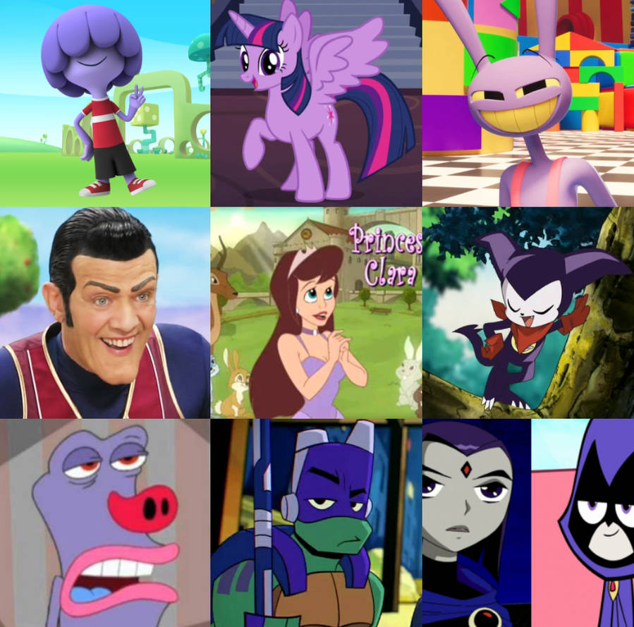 Purple Character Examples Favorite Purple Characters Collage by Juandiven07 on DeviantArt