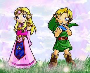 Zelda: Chibi Link and Zelda by Nacrym