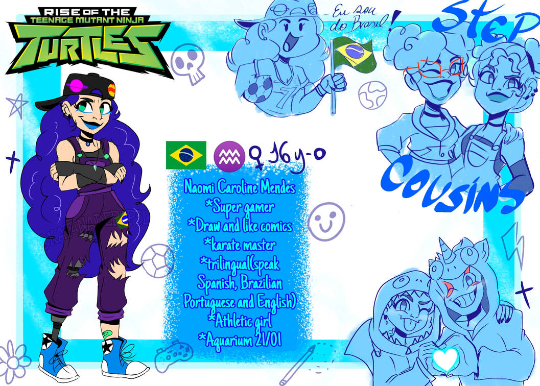 Humans Rottmnt Female ROTTMNT OC- Naomi Mendes(Redesign) by KAT4NADEPAP3L on DeviantArt