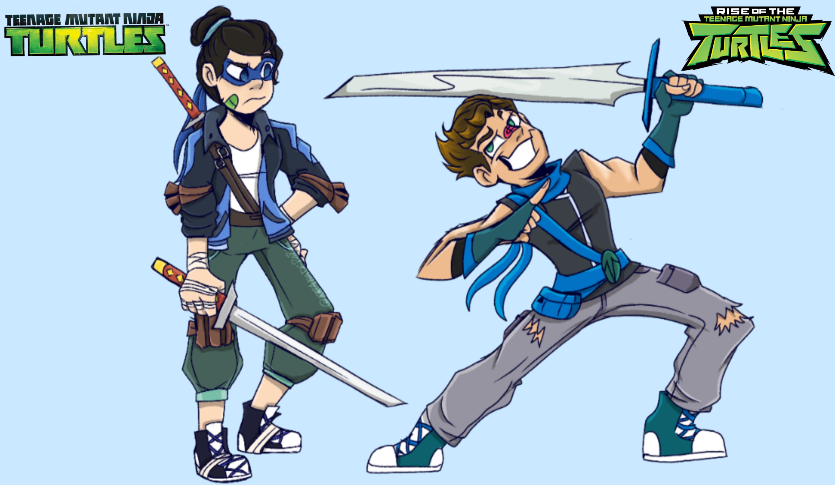 Rise of the TMNT and TMNT 2012 Leo (human version) by KAT4NADEPAP3L on