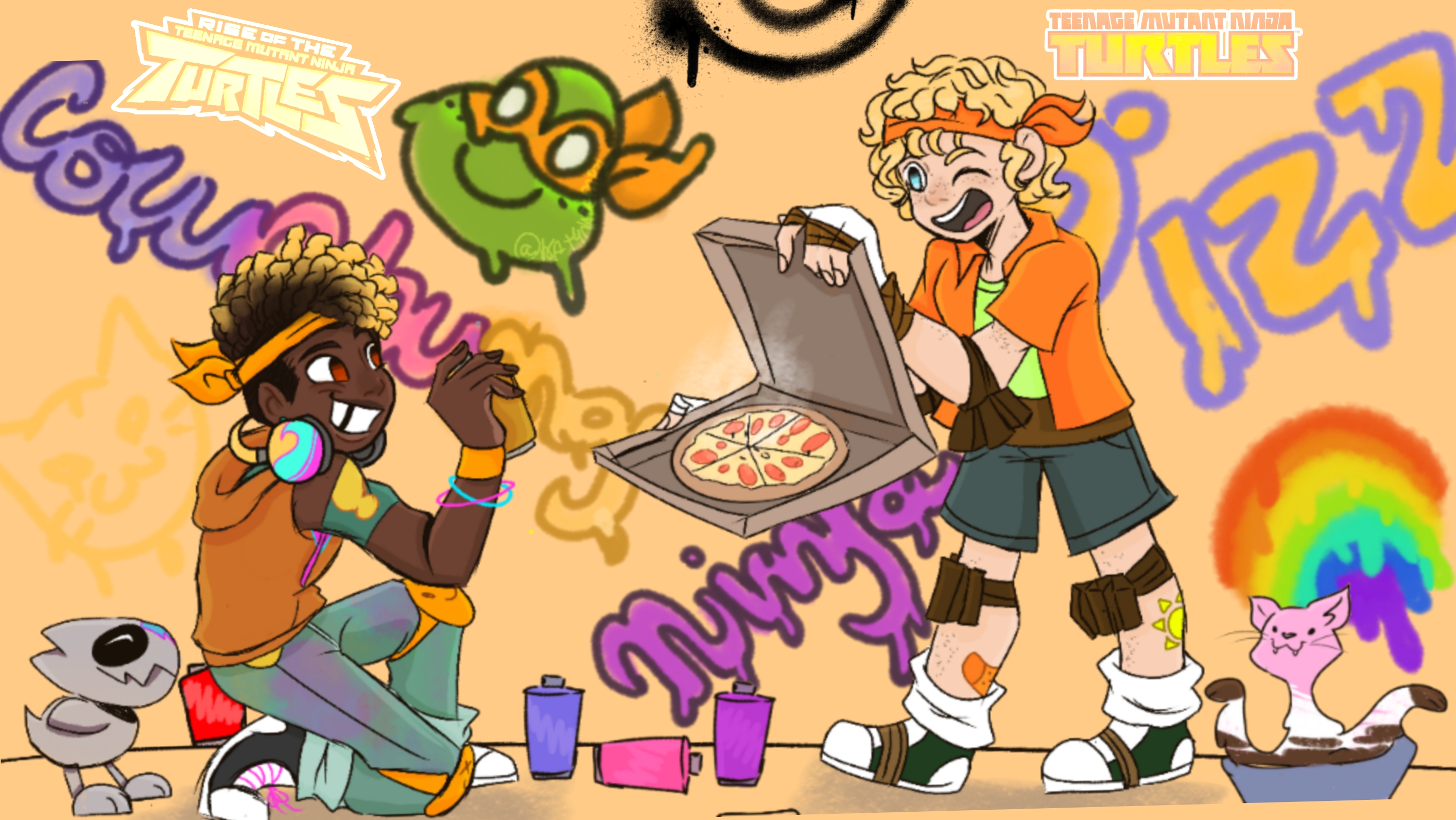 Fnf Mikey Rottmnt ROTTMNT Mikey and TMNT 2012 Mikey (Human version) by KAT4NADEPAP3L on ...