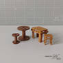 Miniature - Boat house, tables and seats
