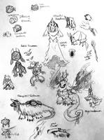 Fan Digimon line sketches: Yumemon