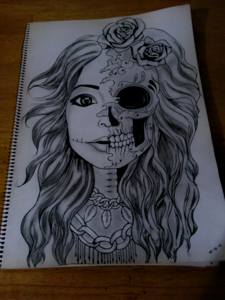 Half Face Half Skull By Iammiyuuho On Deviantart Half Face Half Skull By Iammiyuuho On Deviantart