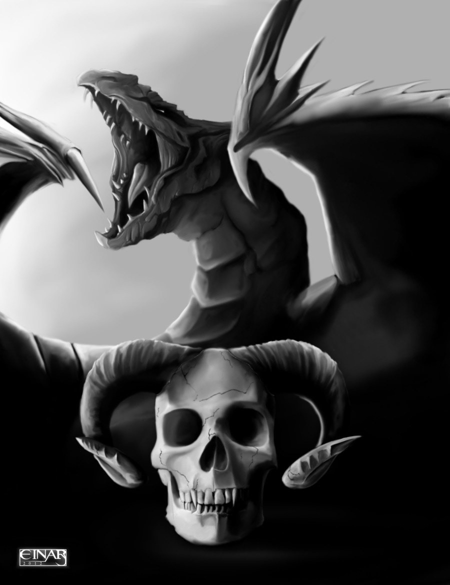 Dragon and Skull