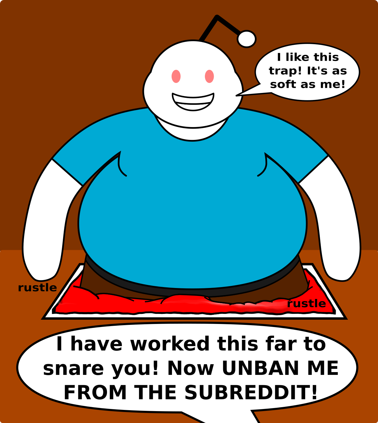 Redditror Redditor traps Reddit Mod in Sinking Rug by FatQuicksand on DeviantArt