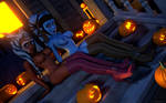 Clone Wars babes with Jack-o-lanterns by kondaspeter1