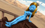 Sunbathing smurf girl by kondaspeter1