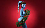 Aayla Secura with Christmas wreath by kondaspeter1