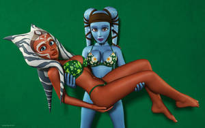 Aayla's holding Ahsoka Tano