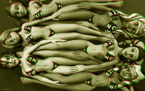 Bikini girls 3d  anaglyph