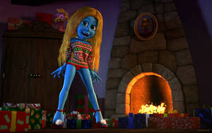 Happy Smurfette in Christmas sweater