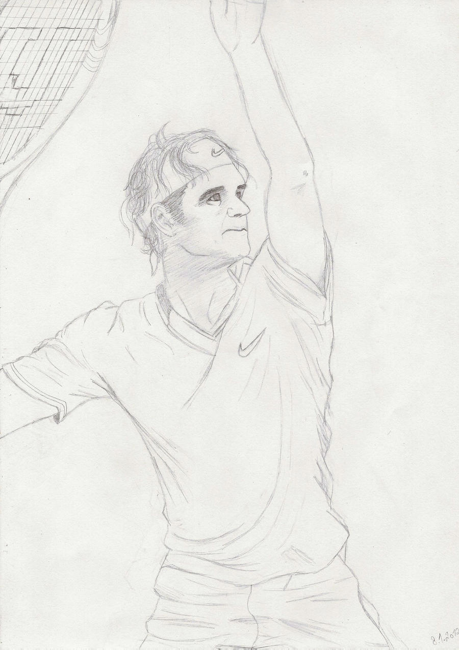 Roger serving