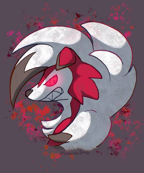 Ko-fi doodles DECEMBER - Midnight form Lycanroc