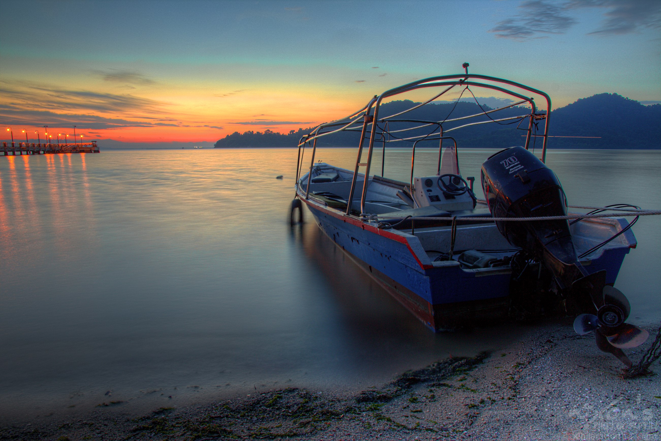 Sunrise of Jerejak Island Jetty