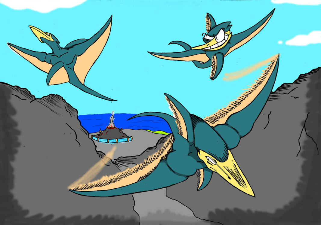 Cliff racers flying around by MachineryBuffoon on DeviantArt