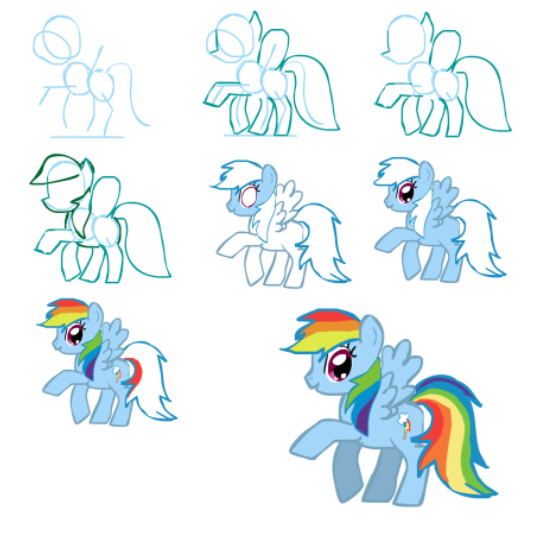 How to draw Rainbow dash