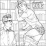 Library Pants Falling Down Pinup Boy Coloring Page