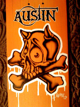 Austin Skull Design Skateboard