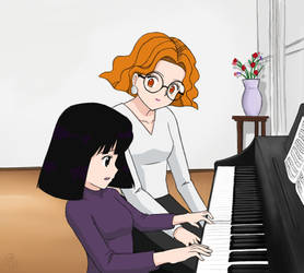 Hotaru at the Piano (Sailor Moon S fanart)