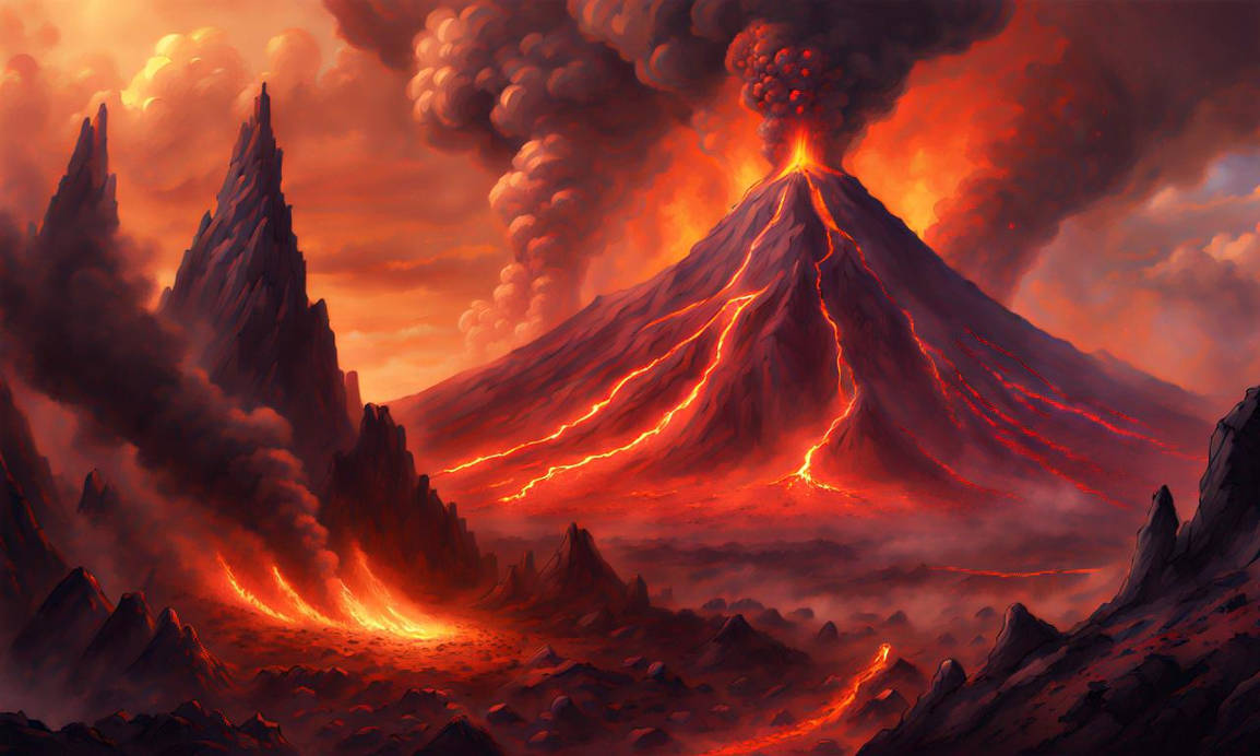 Volcano Deviantart Volcano In Action by axxany on DeviantArt
