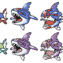 Carvanha Sharpedo Mega Sharpedo GSC Sprites