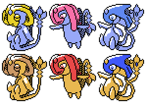 Uxie Mesprit Azelf GSC Sprites by Axel-Comics on DeviantArt