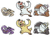Slakoth Vigoroth Slaking GSC Sprites by Axel-Comics on DeviantArt