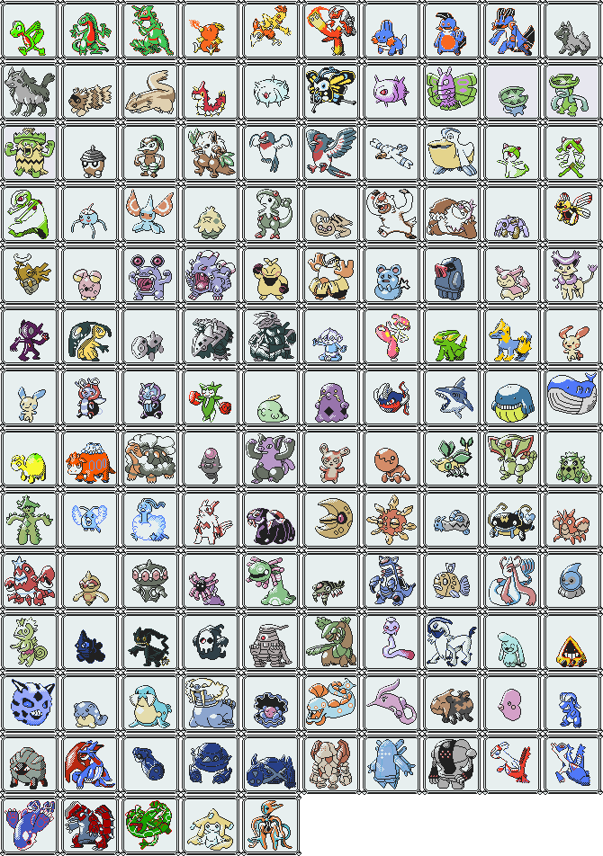 Pokémon Shiny-dex (list of shiny sprites)